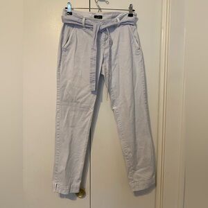 LOFT Light Wash Tie Waist Chino Pants